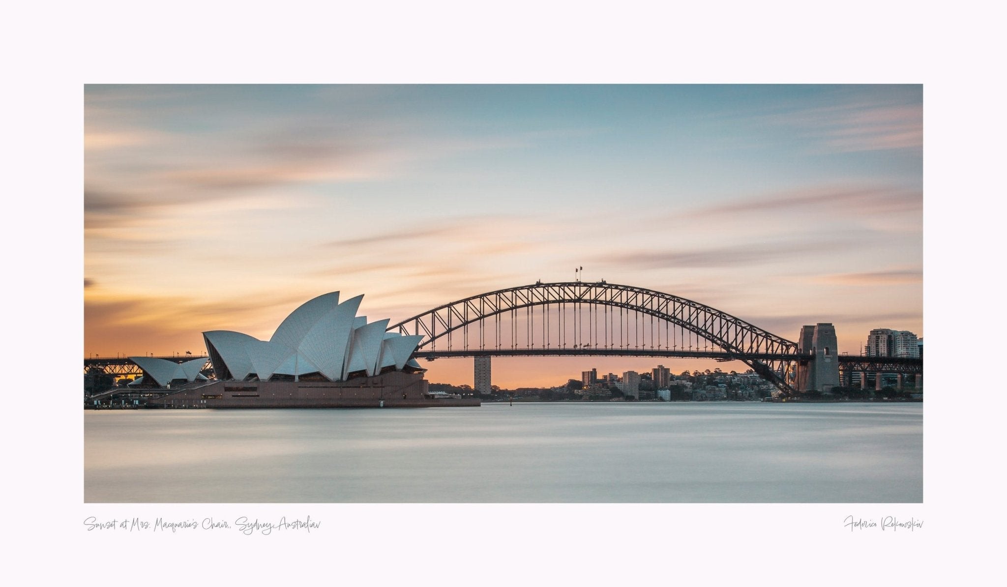 Sunset at Mrs. Macquarie's Chair, Sydney, Australia.